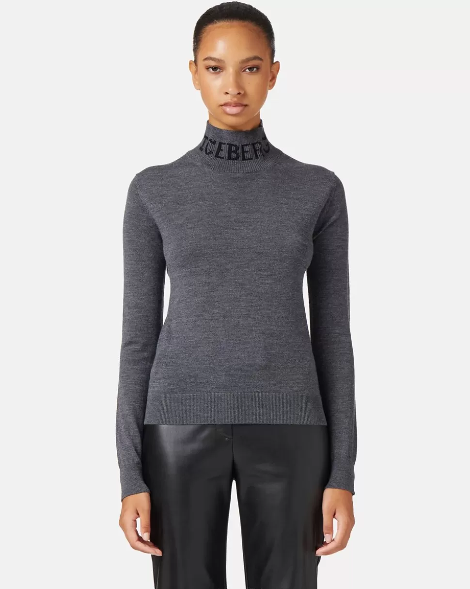 Iceberg Merino Mock-neck Sweater | Women Knitwear