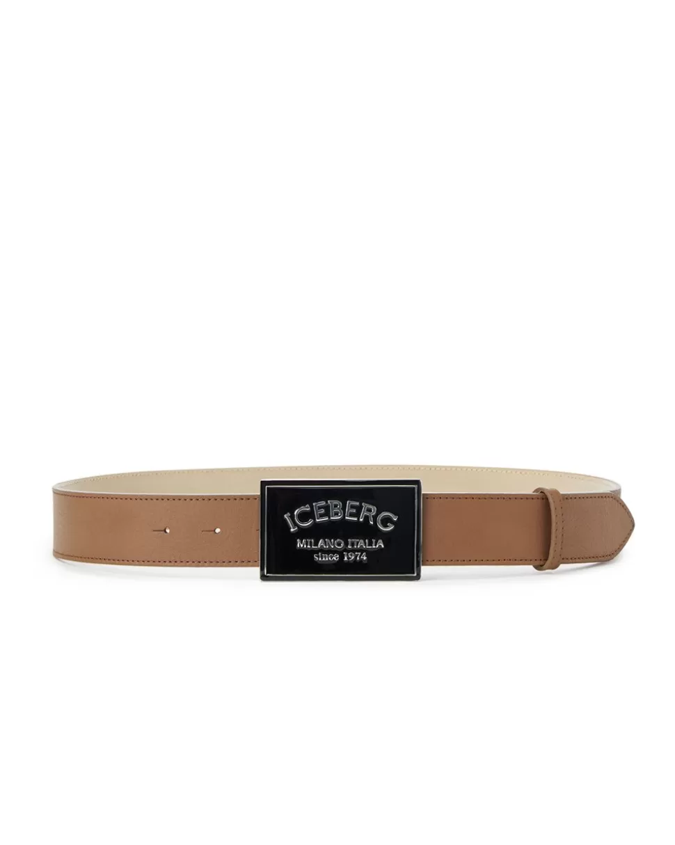 Iceberg Nappa Leather Belt With ICB Milano Italia Buckle | Bags And Belt