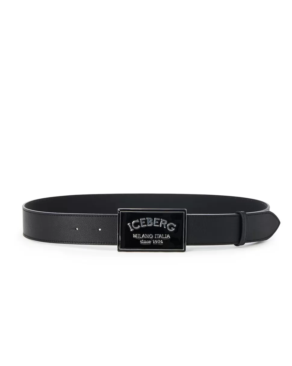 Iceberg Nappa Leather Belt With ICB Milano Italia Buckle | Bags And Belt