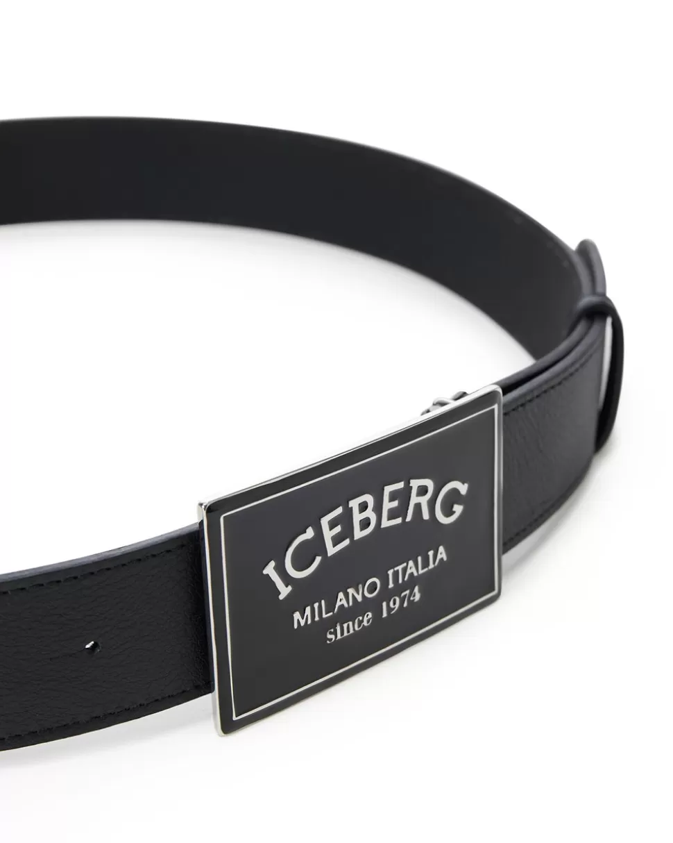 Iceberg Nappa Leather Belt With ICB Milano Italia Buckle | Bags And Belt