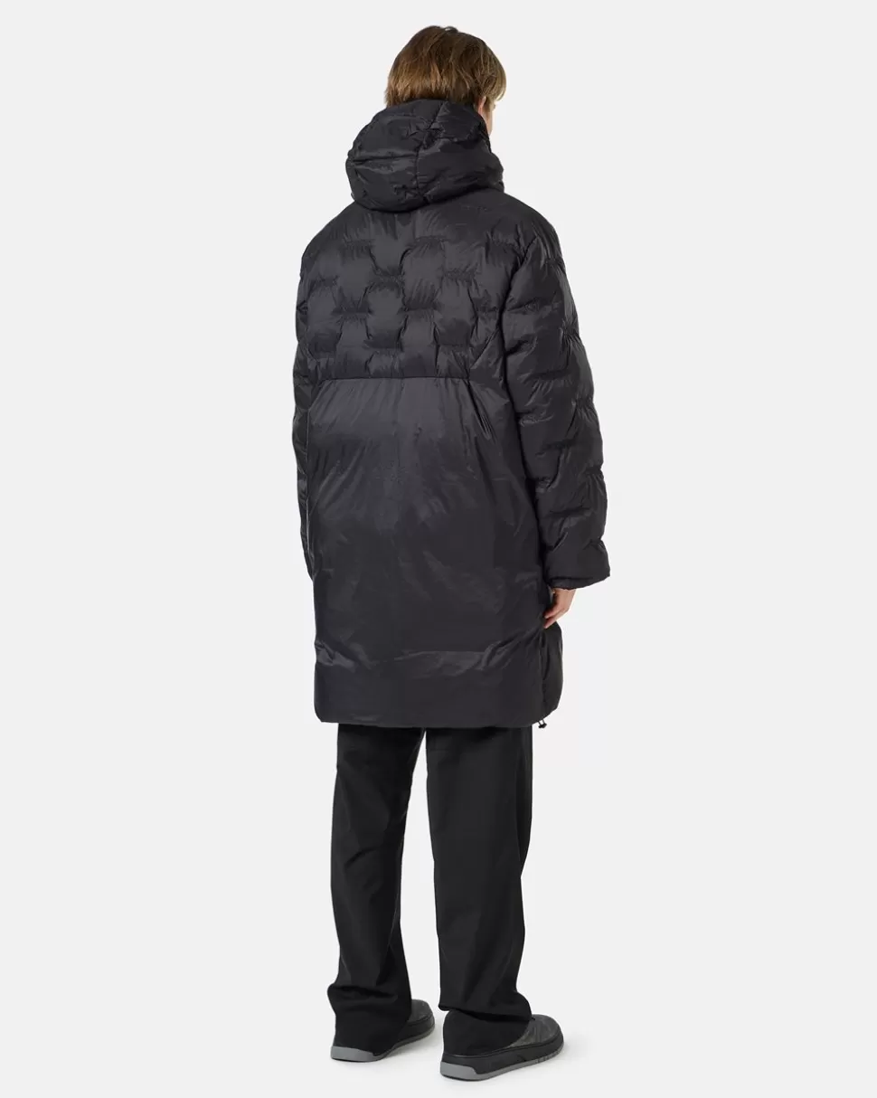 Iceberg Nylon Long Duvet Jacket With Allover Embroidery And Central Zip | Outerwear
