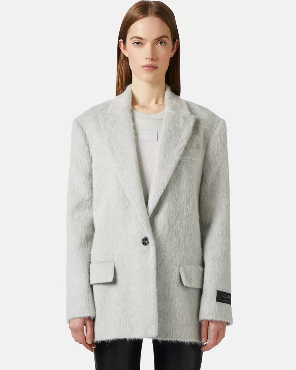 Iceberg Over-fit Single-breasted Jacket | Women Daywear Ice | Outerwear