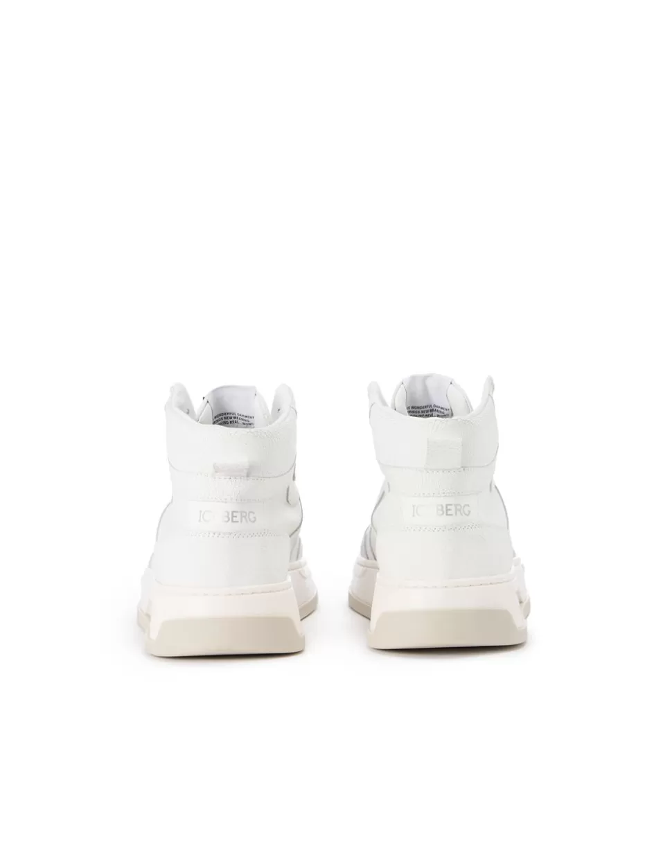 Iceberg Oversized Sneakers Inspired By Vintage Basket Style | Mix Material | Shoes