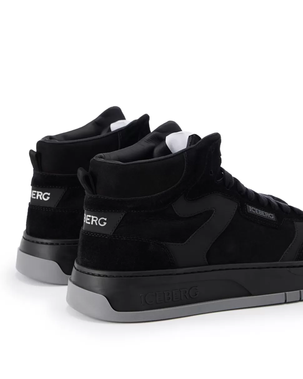 Iceberg Oversized Sneakers Inspired By Vintage Basket Style | Wool Double | Shoes