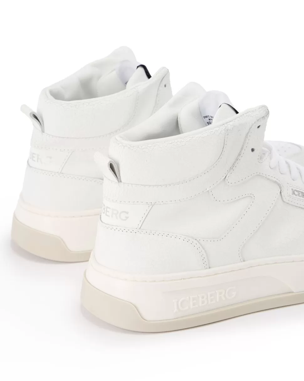 Iceberg Oversized Sneakers Inspired By Vintage Basket Style | Mix Material | Shoes