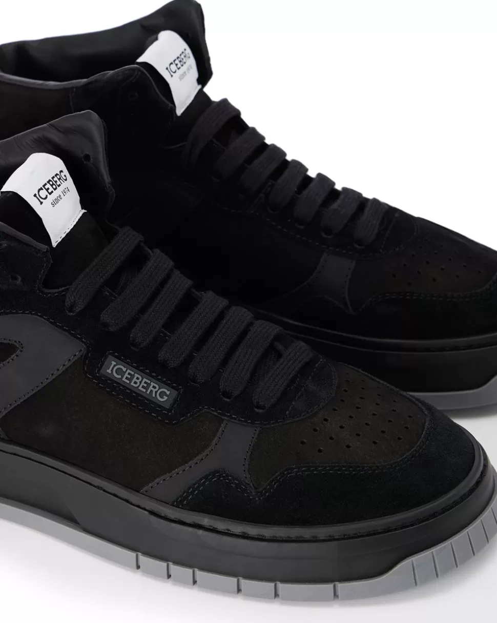 Iceberg Oversized Sneakers Inspired By Vintage Basket Style | Wool Double | Shoes