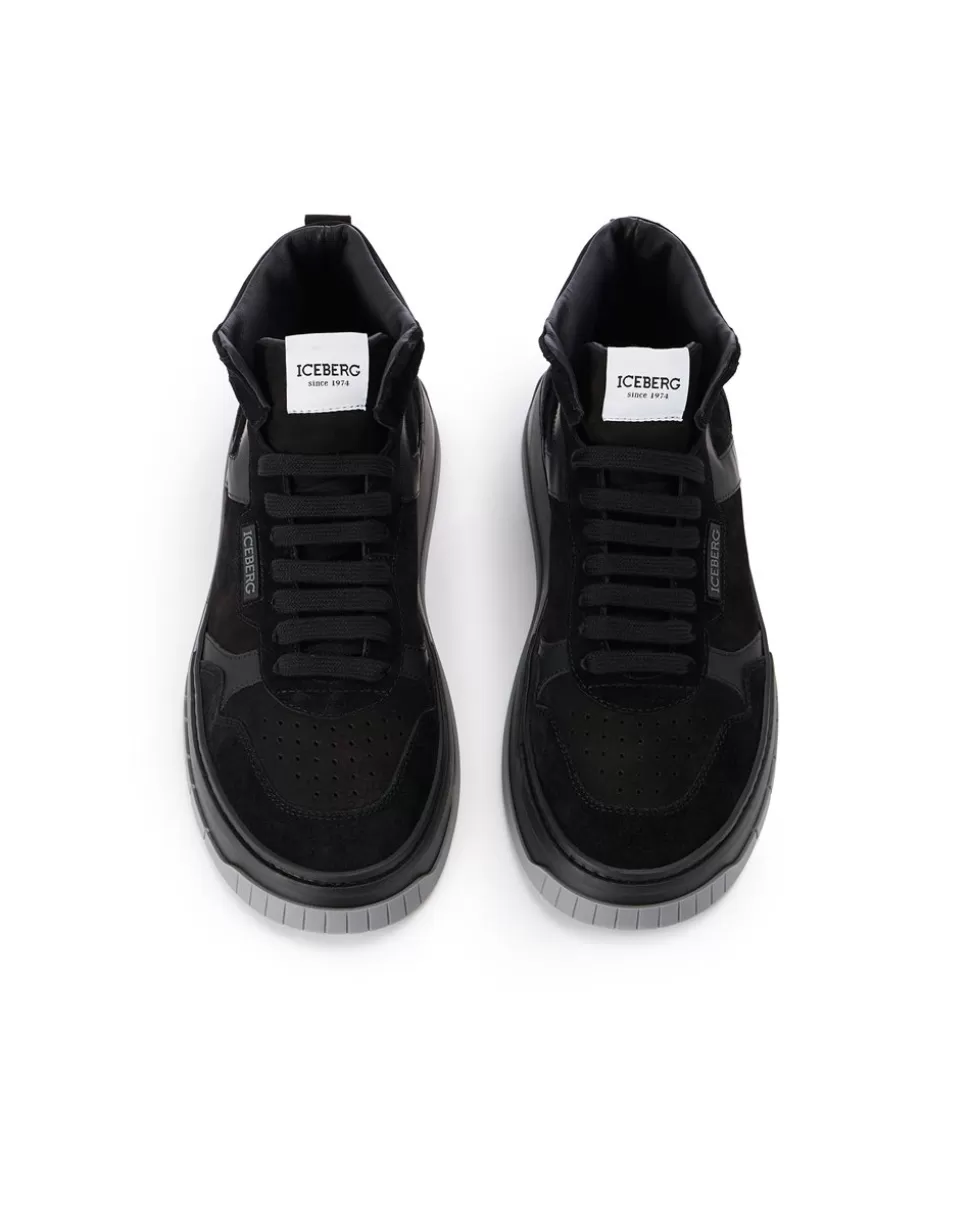 Iceberg Oversized Sneakers Inspired By Vintage Basket Style | Wool Double | Shoes