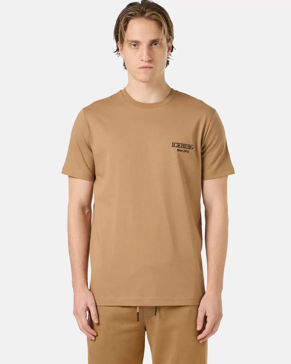 Iceberg Paper Bag Colored Crewneck Sweatshirt With Embroidered Logo | T-Shirts And Polo