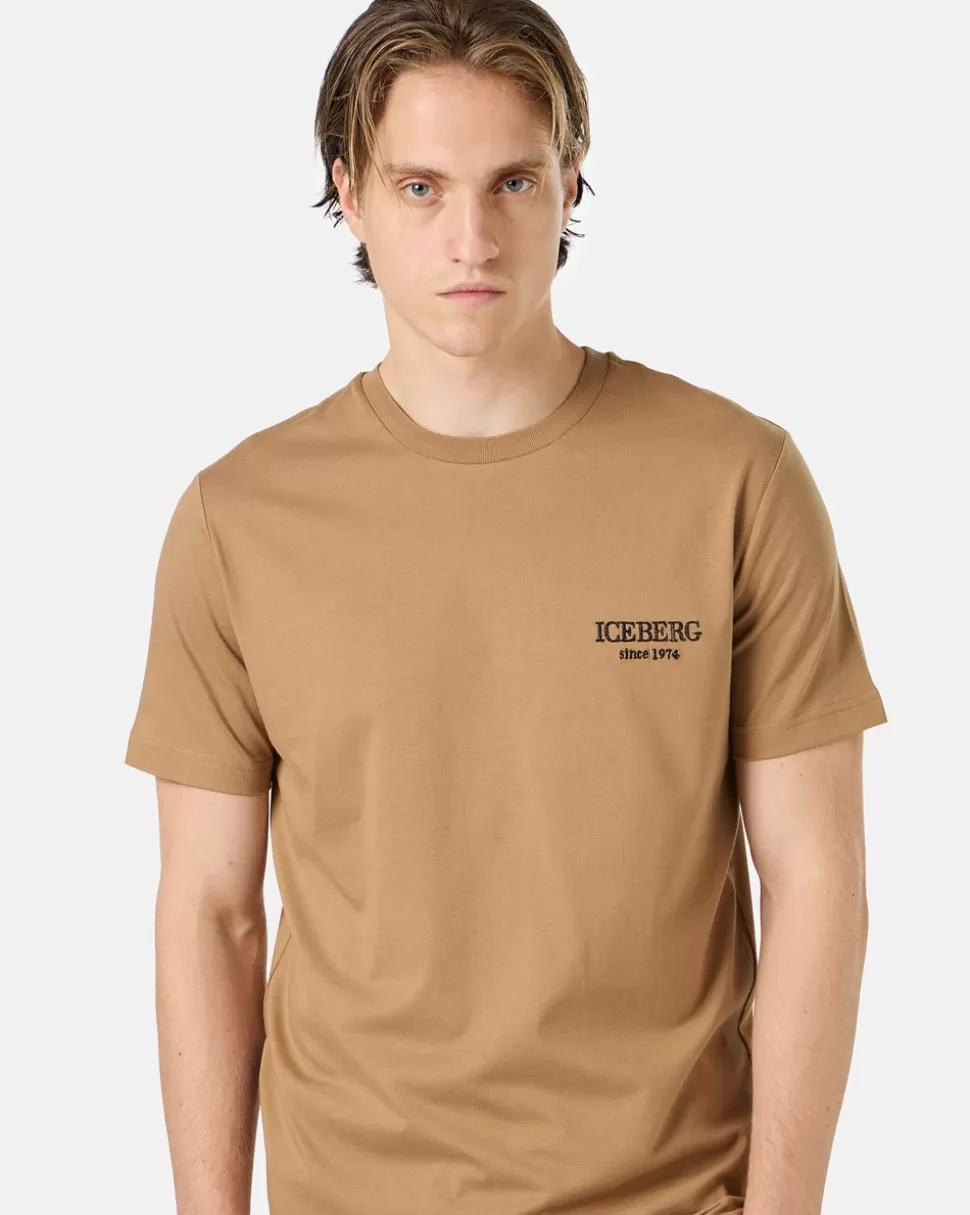 Iceberg Paper Bag Colored Crewneck Sweatshirt With Embroidered Logo | T-Shirts And Polo