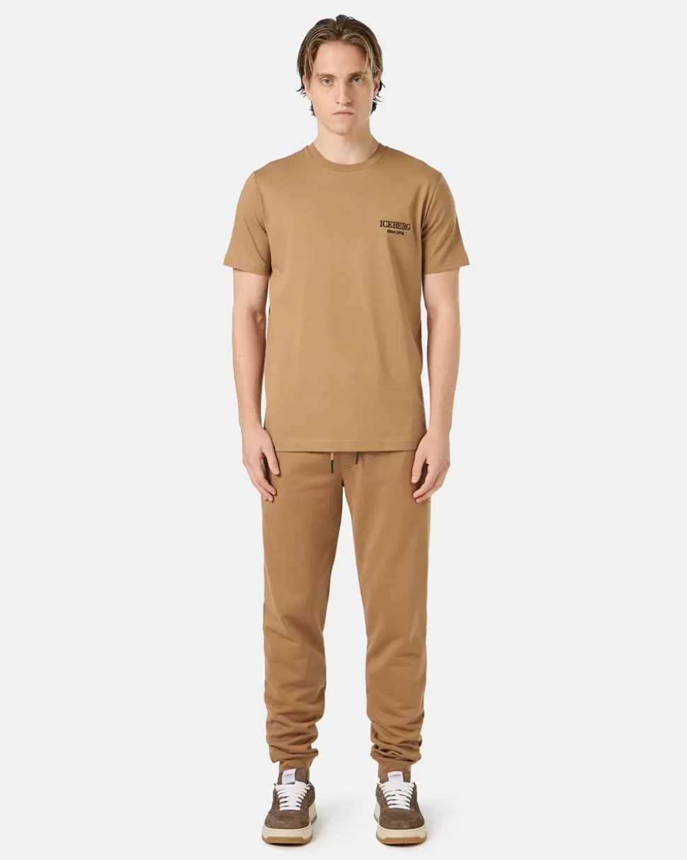 Iceberg Paper Bag Colored Crewneck Sweatshirt With Embroidered Logo | T-Shirts And Polo