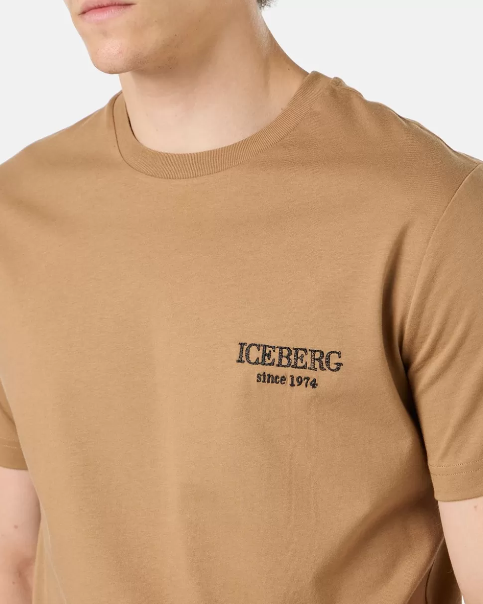 Iceberg Paper Bag Colored Crewneck Sweatshirt With Embroidered Logo | T-Shirts And Polo