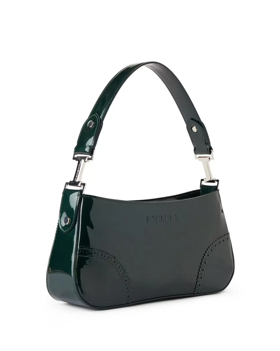 Iceberg Patinated Green Leather Crossbody Bag | Women Bags And Belts