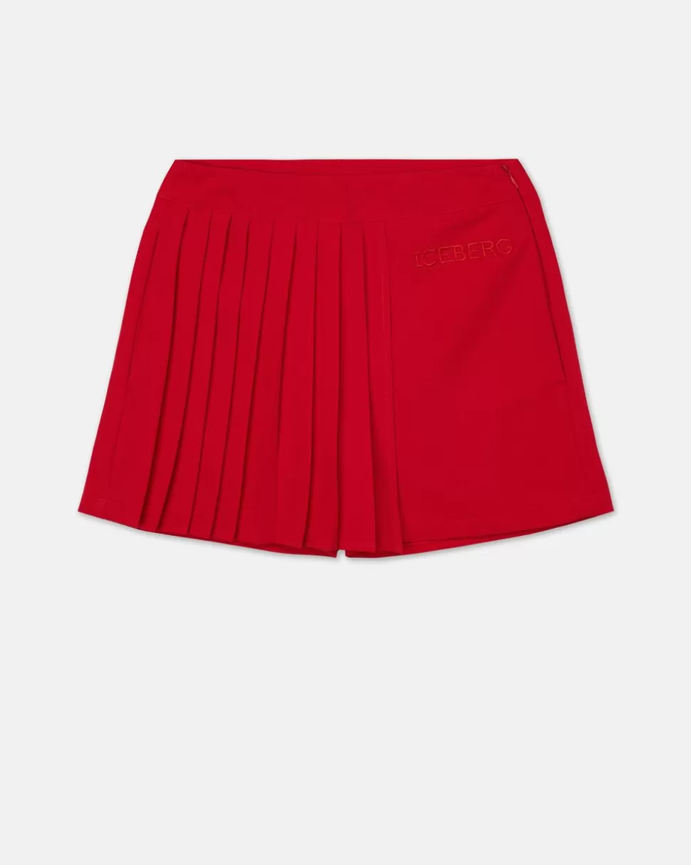 Iceberg Red Tennis Style Shorts | Kids Girl Fw24