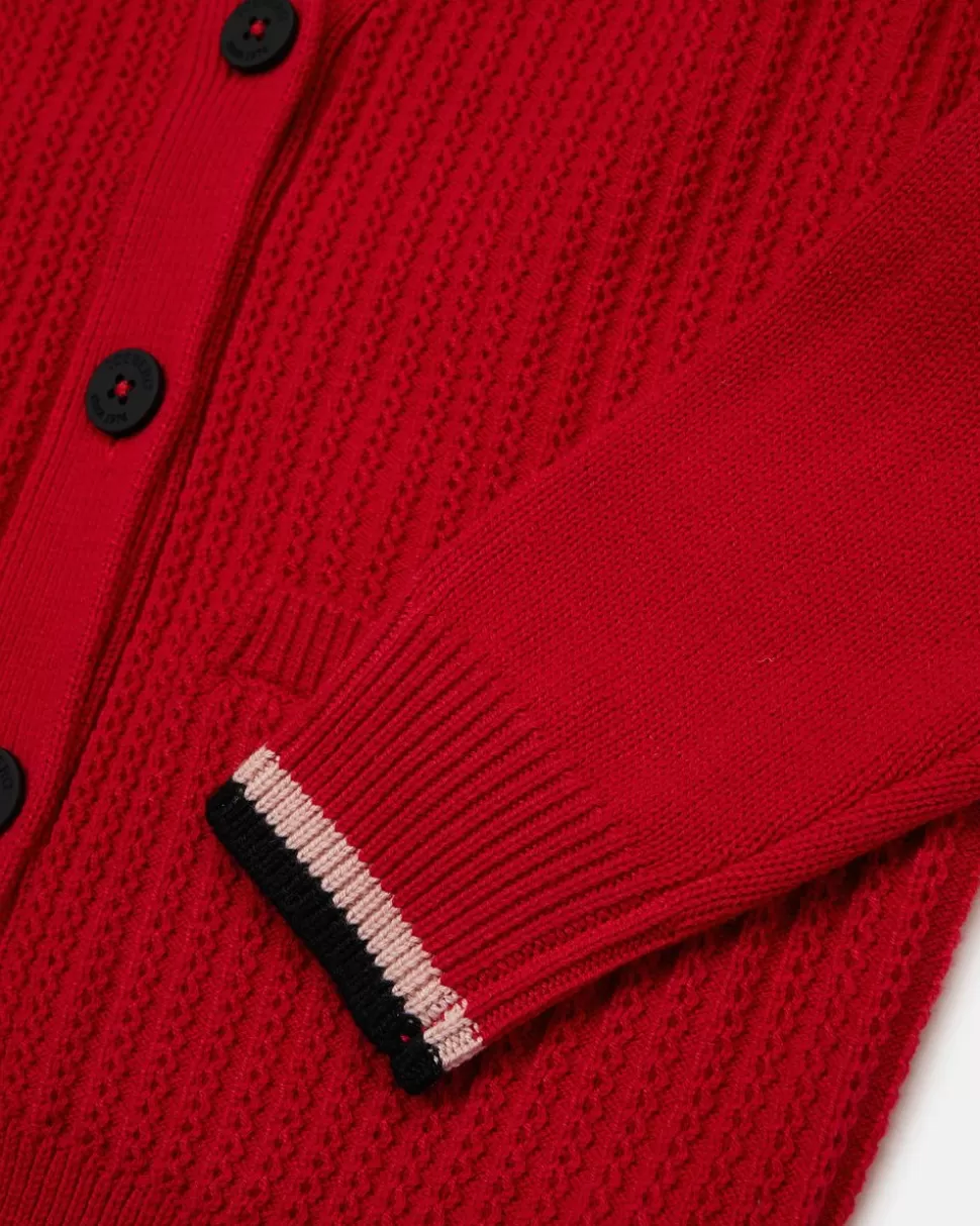 Iceberg Red Wool Cardigan With Logo On The Back | Kids Girl Fw24