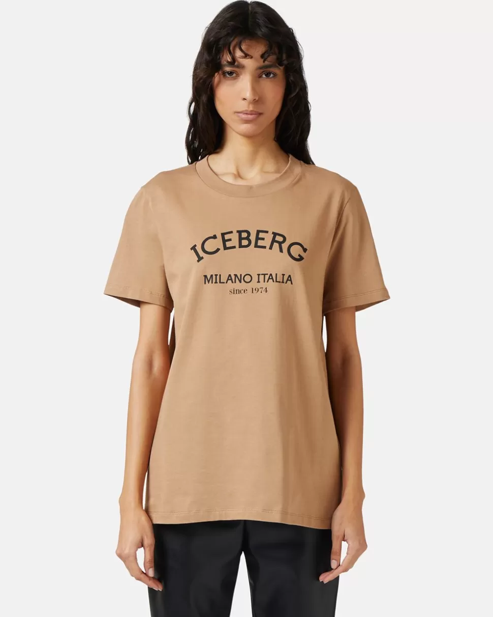 Iceberg Regular Fit T-shirt In Cotton Jersey | Women T-Shirts And Tops