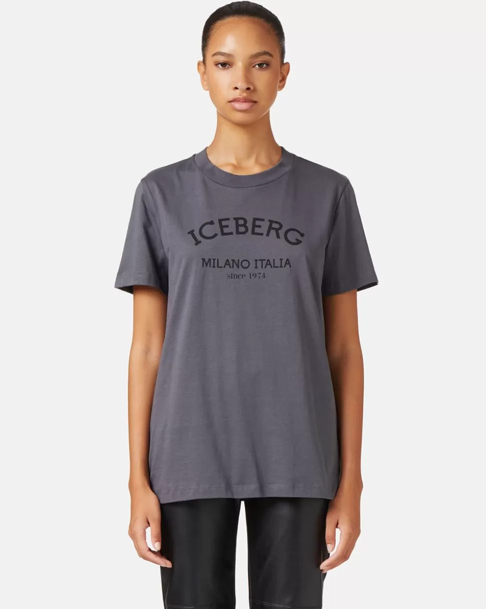 Iceberg Regular Fit T-shirt In Cotton Jersey | Women T-Shirts And Tops