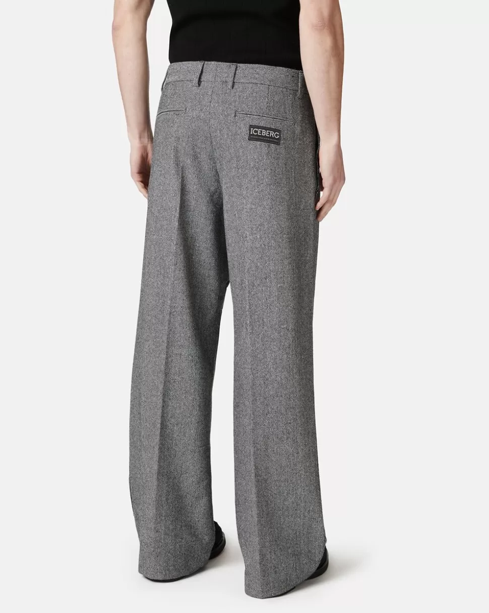 Iceberg Regular-waisted Trousers In Wool Blend | Wool Double | Mix Material