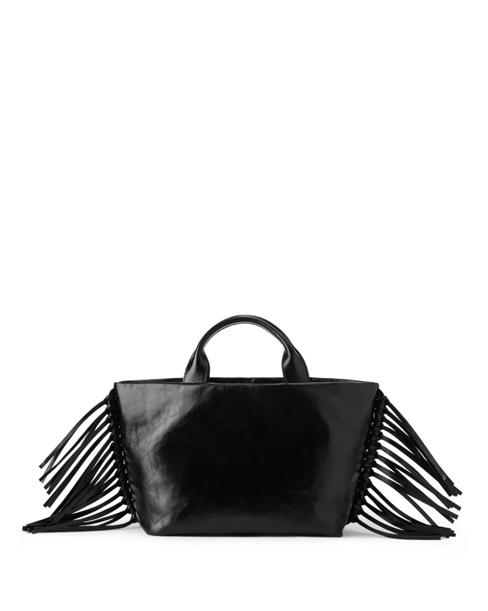 Iceberg Shopper Bag With Side Fringes And Logo | Women Bags And Belts