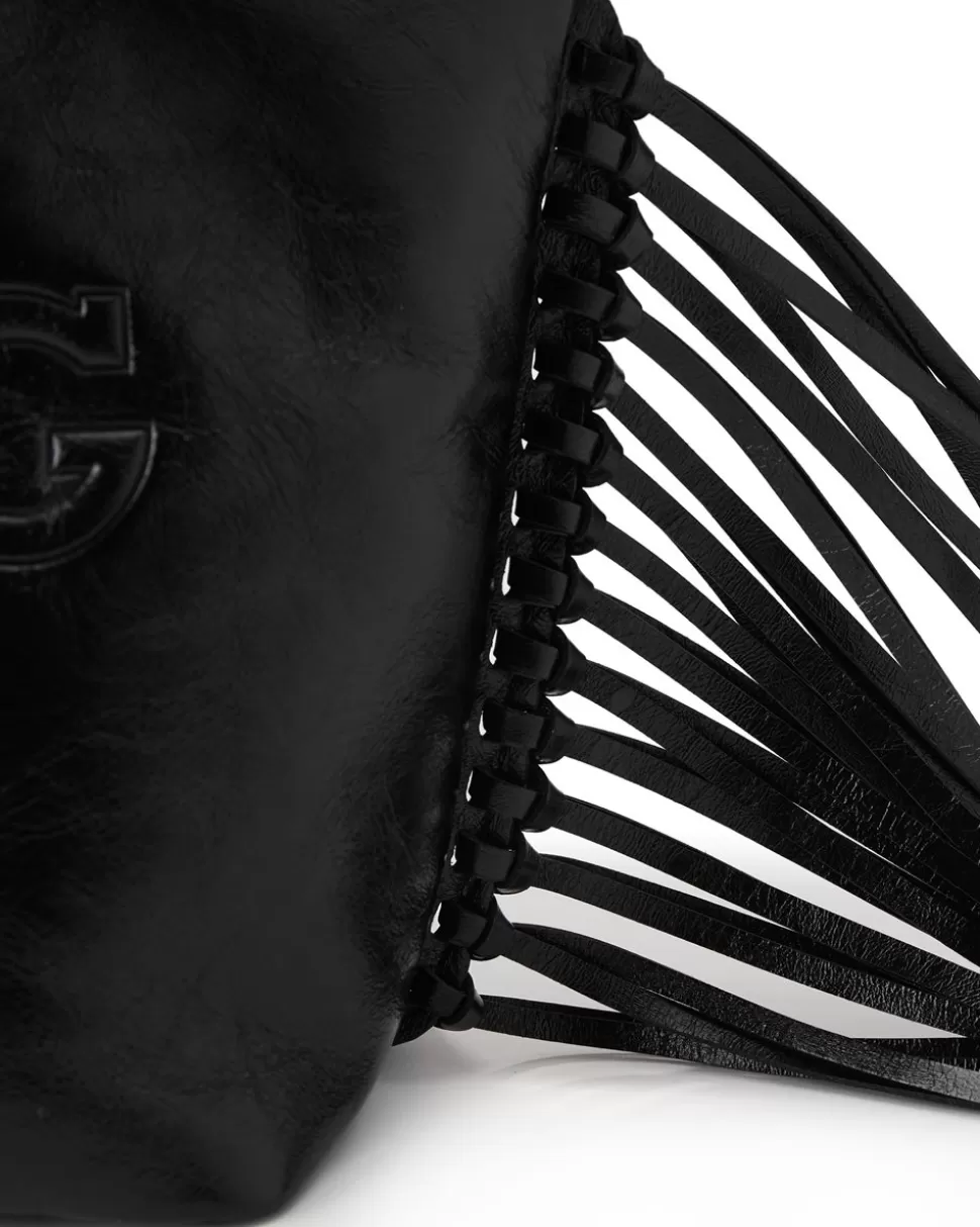 Iceberg Shopper Bag With Side Fringes And Logo | Women Bags And Belts