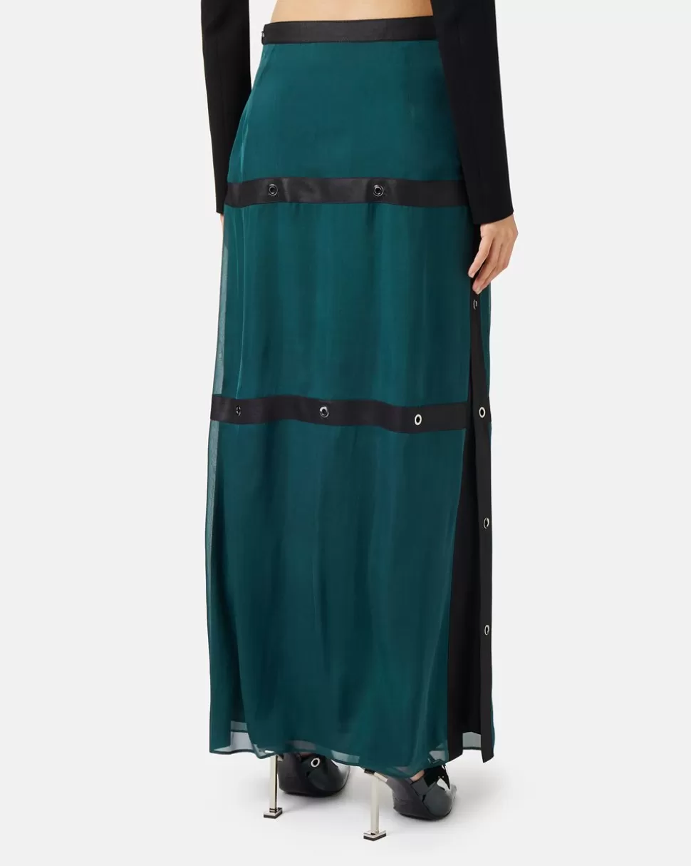 Iceberg Silk Chiffon Skirt With Cool Wool Details | Women Dresses And Skirts