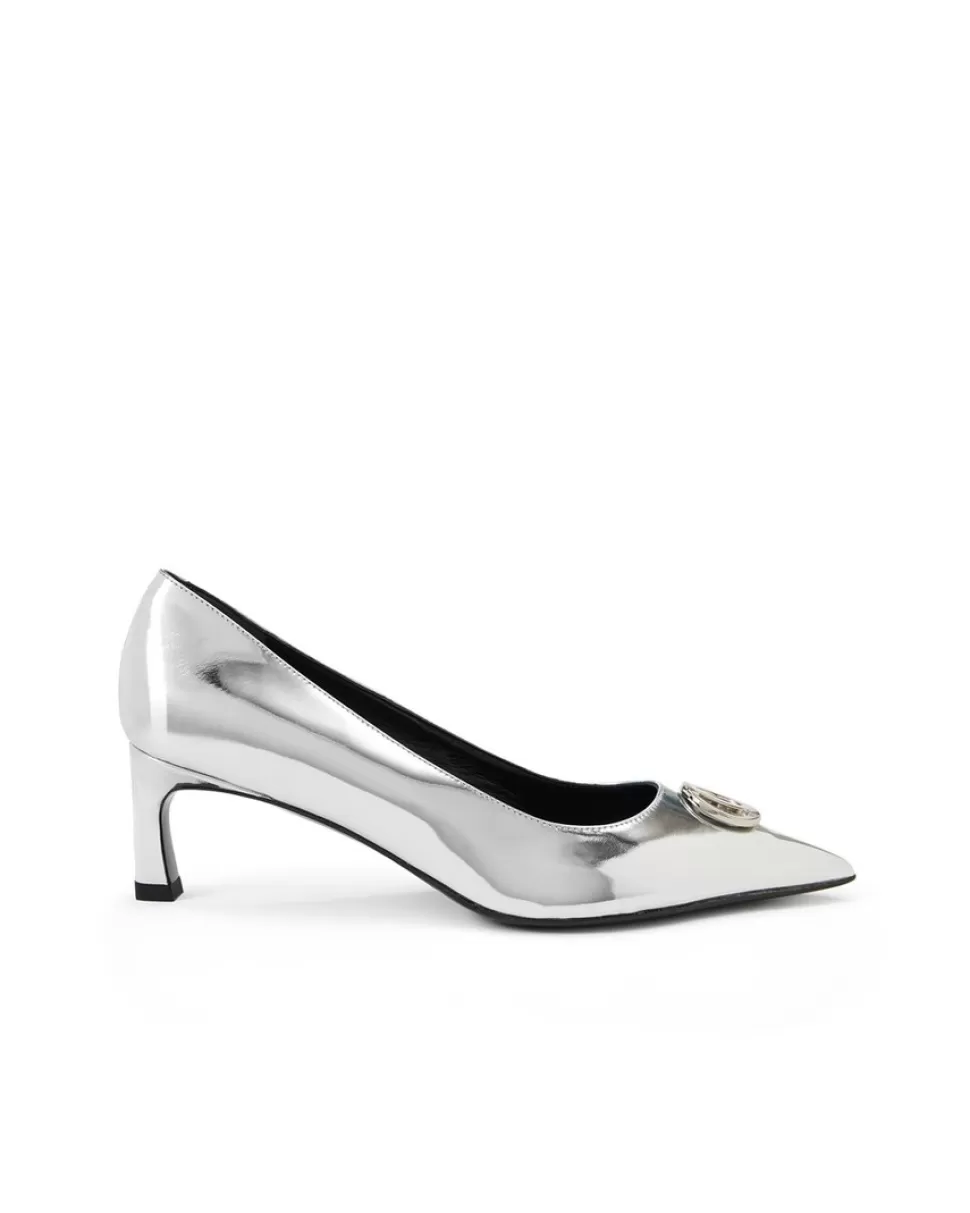 Iceberg Silver Pumps With Kitten Heel | Women Shoes