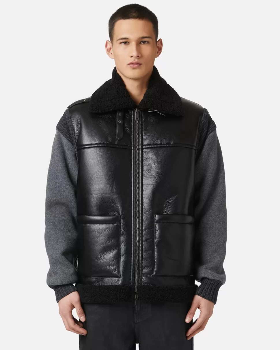 Iceberg Special Shape Jacket In Eco-sheepskin | Mix Material | Outerwear