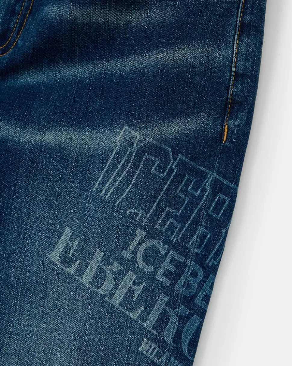 Iceberg Stonewashed Blue 5-pocket Jeans With Logo | Kids/BOY Boy Fw24