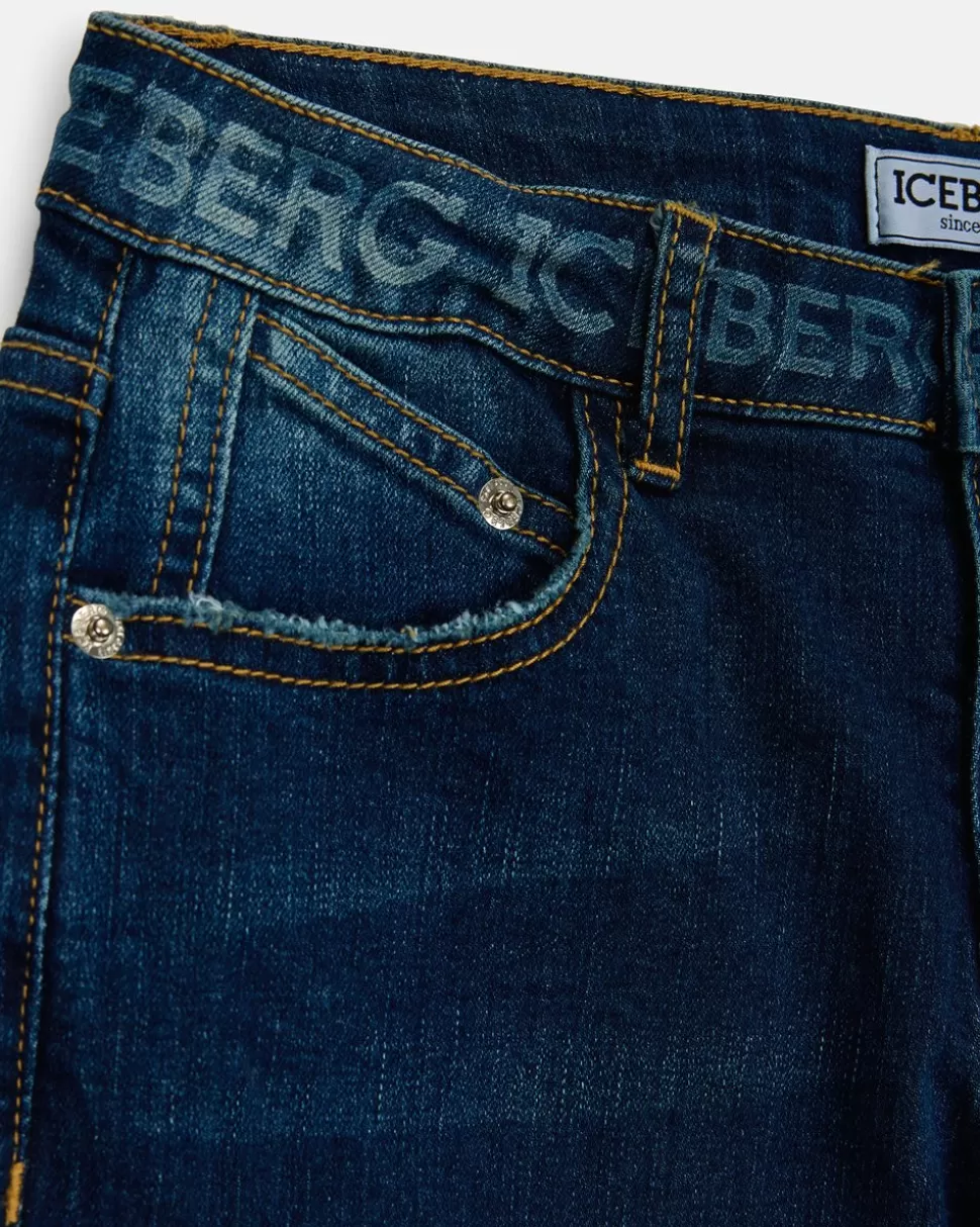 Iceberg Stonewashed Blue 5-pocket Jeans With Logo | Kids/BOY Boy Fw24