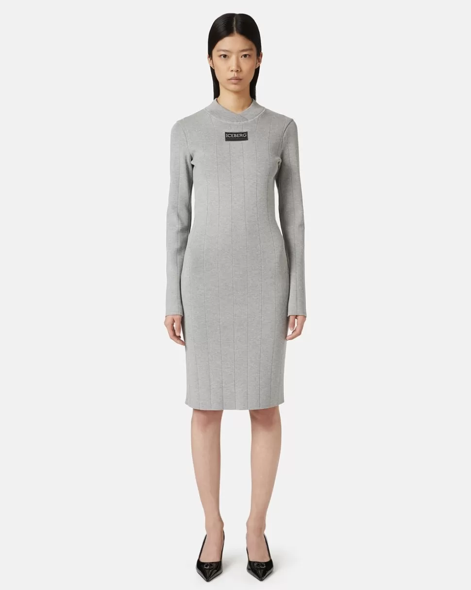 Iceberg Stretch Dress With Logo | Women Daywear Ice | Dresses And Skirts