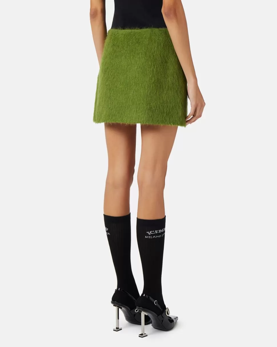 Iceberg Velor Cloth Miniskirt | Women Cactus Snake | Dresses And Skirts