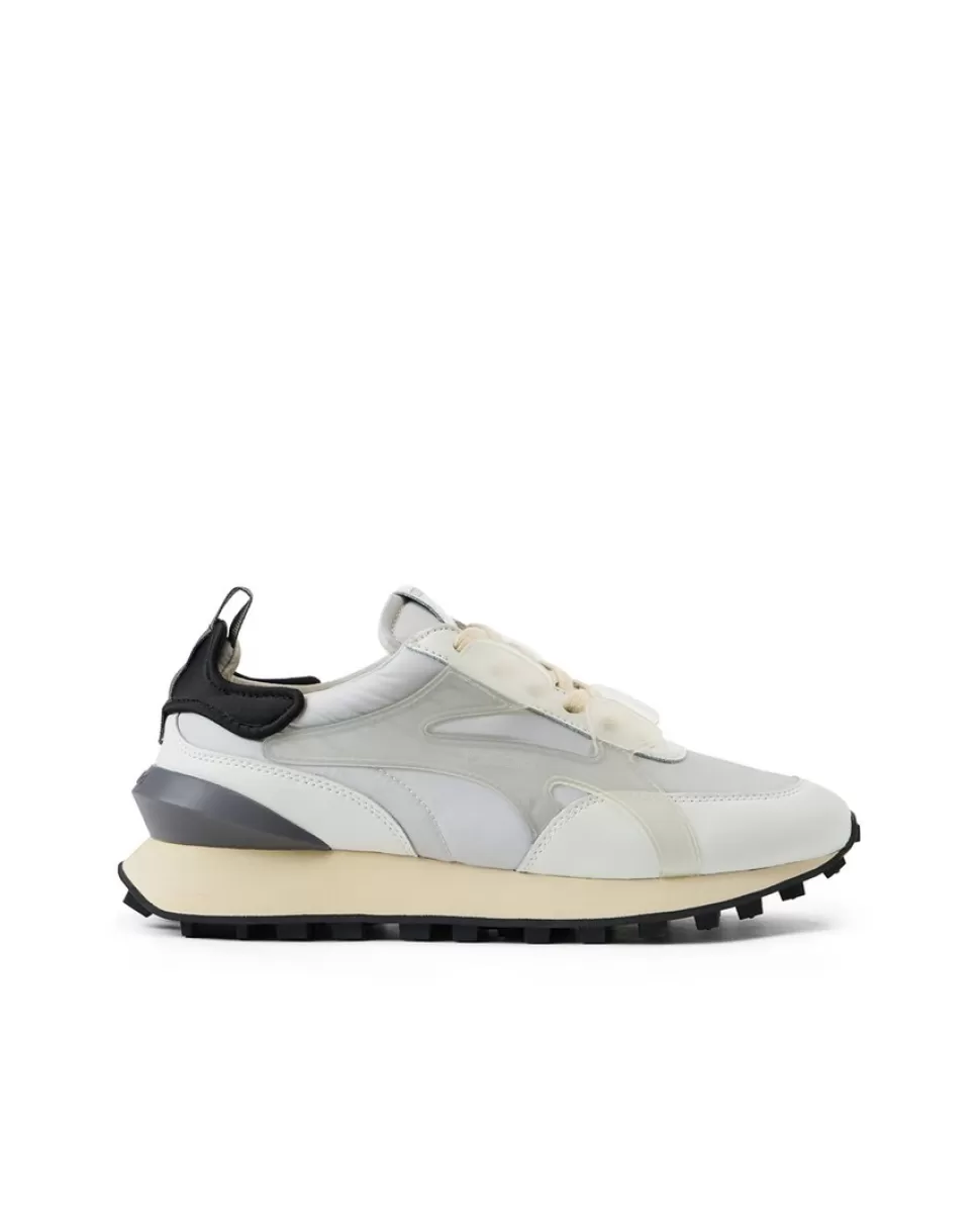 Iceberg White Athletic-inspired Sneakers In Leather And Suede | Shoes