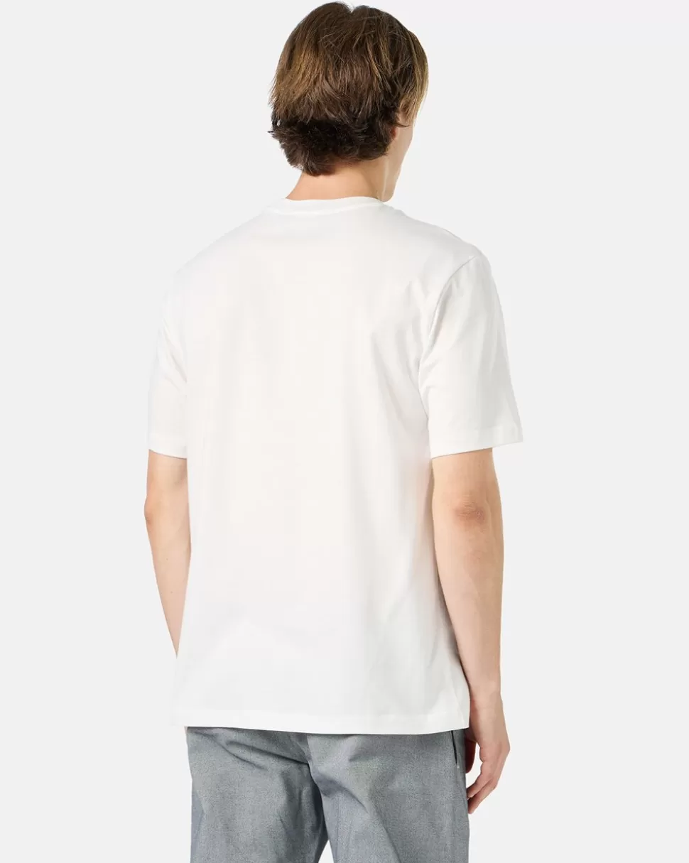 Iceberg White Cotton Jersey T-shirt With Splash And Bear Logo Print On The Heart | T-Shirts And Polo