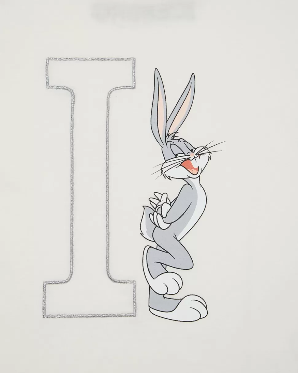 Iceberg White Crew Neck Short Sleeve T-Shirt With And Bugs Bunny Monogram | Kids Girl Fw24