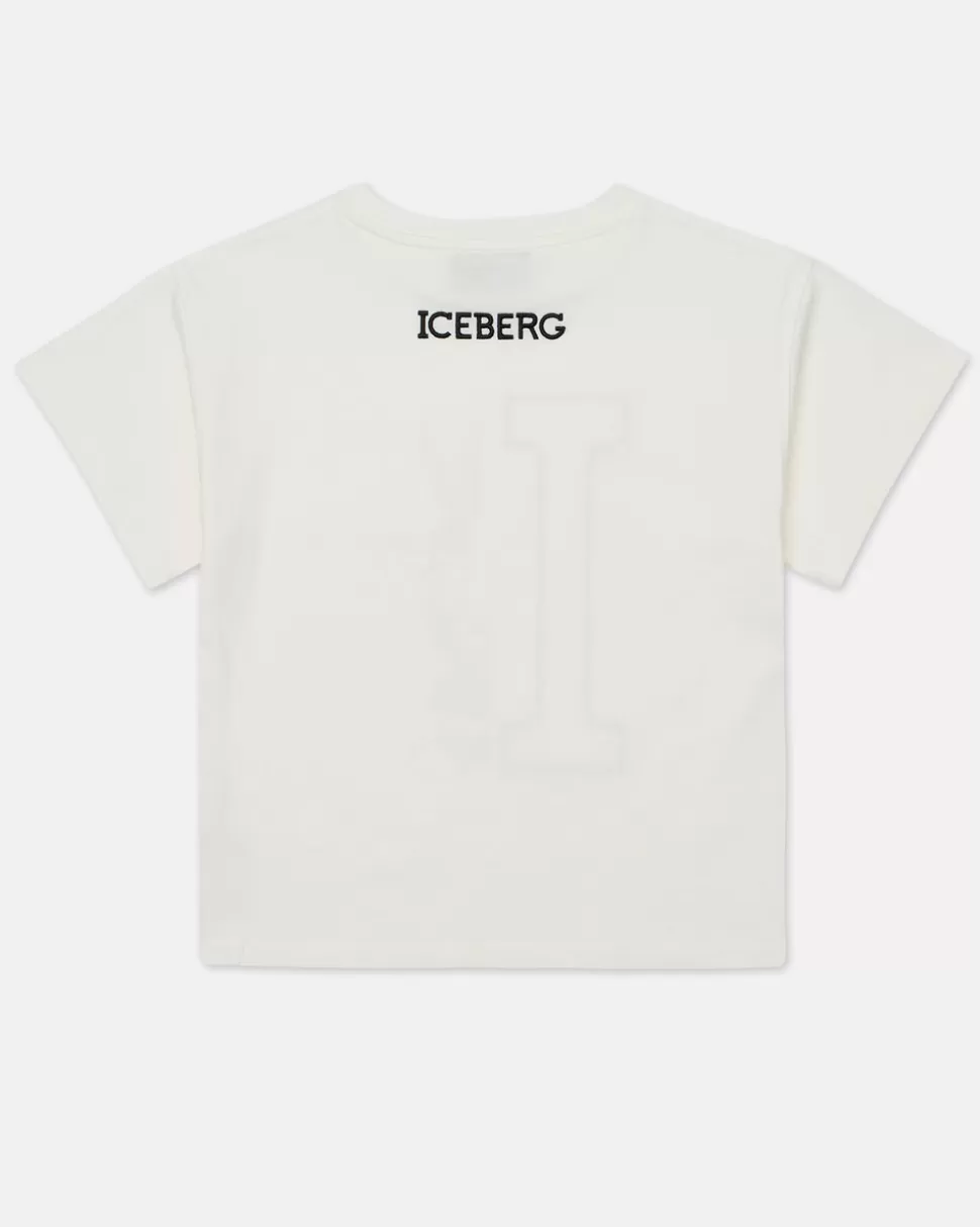 Iceberg White Crew Neck Short Sleeve T-Shirt With And Bugs Bunny Monogram | Kids Girl Fw24