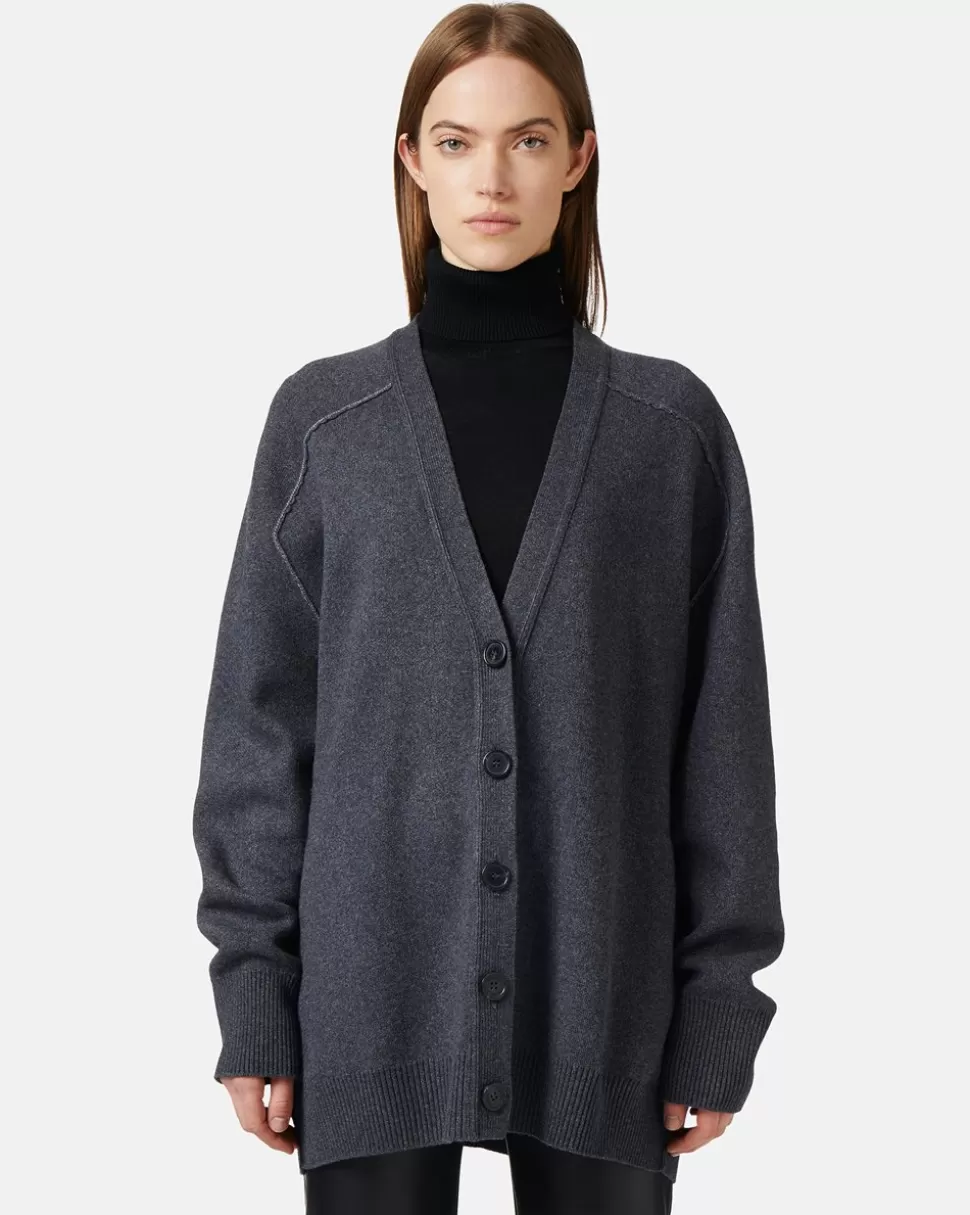 Iceberg Wool Blend Cardigan With Logo | Women Outerwear | Knitwear