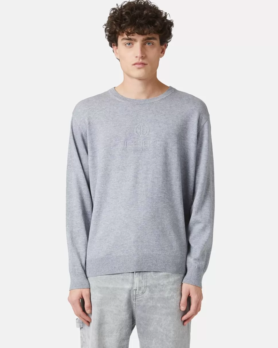 Iceberg Wool Blend Sweater With Logo | Knitwear