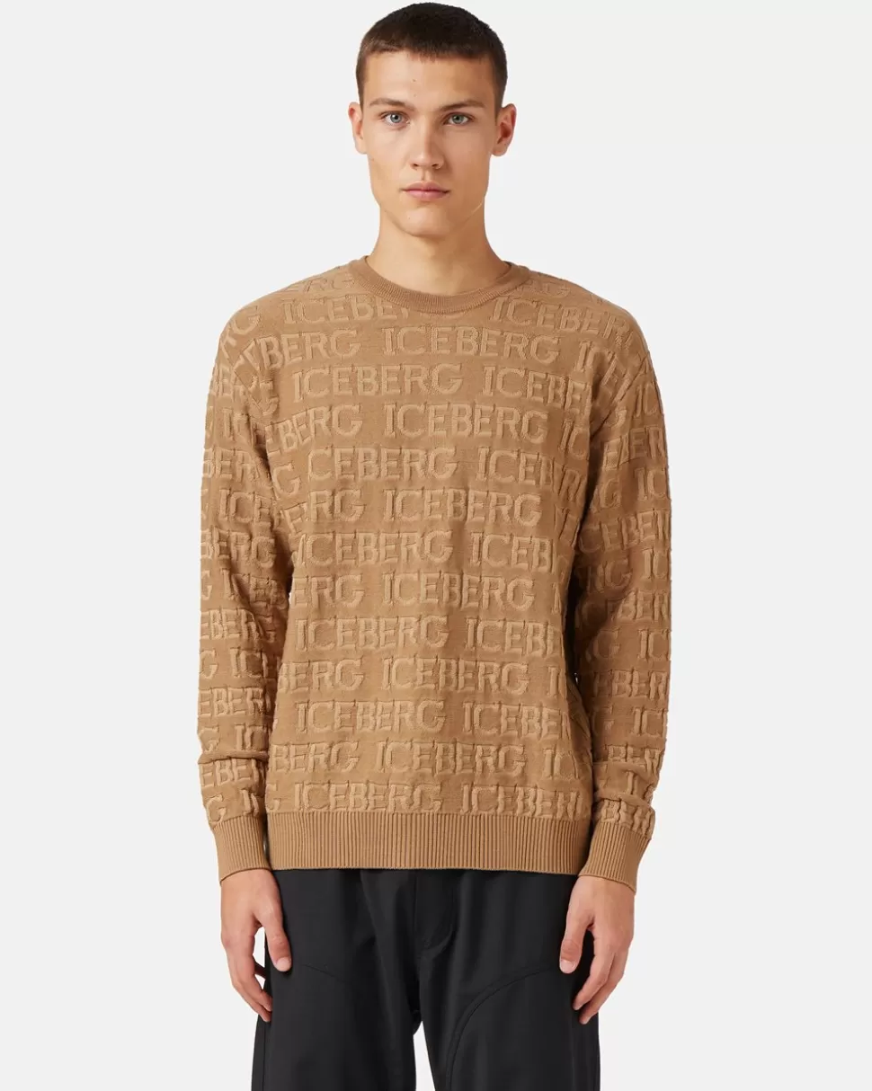 Iceberg Wool Sweater With Logo | Knitwear