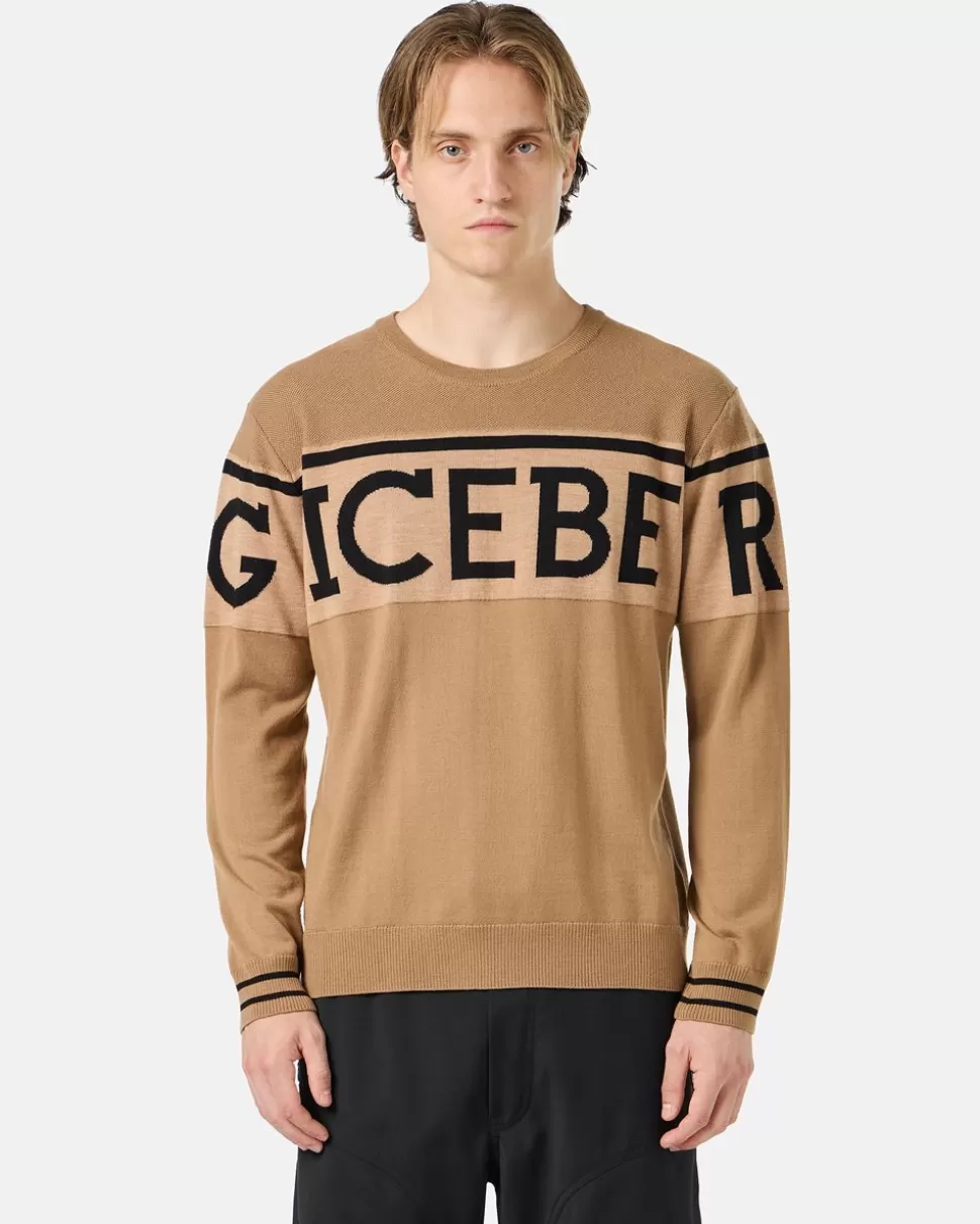 Iceberg Wool Sweater With Logo | Knitwear