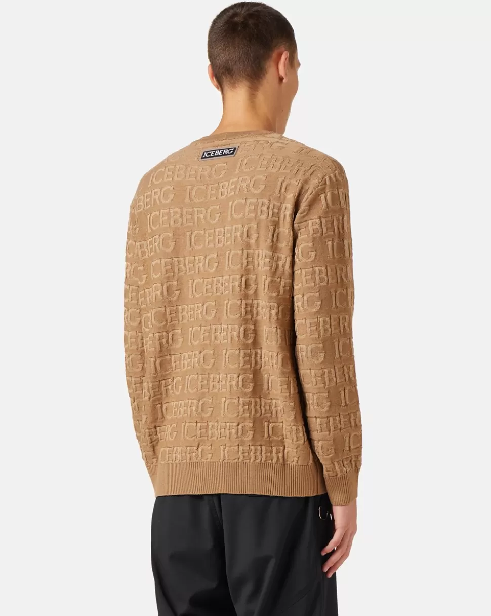 Iceberg Wool Sweater With Logo | Knitwear