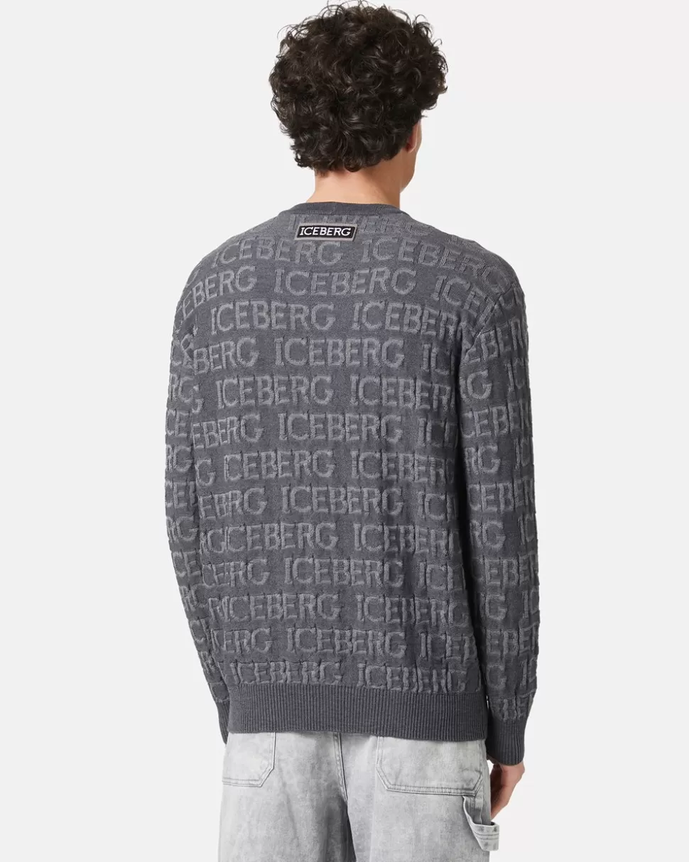 Iceberg Wool Sweater With Logo | Knitwear