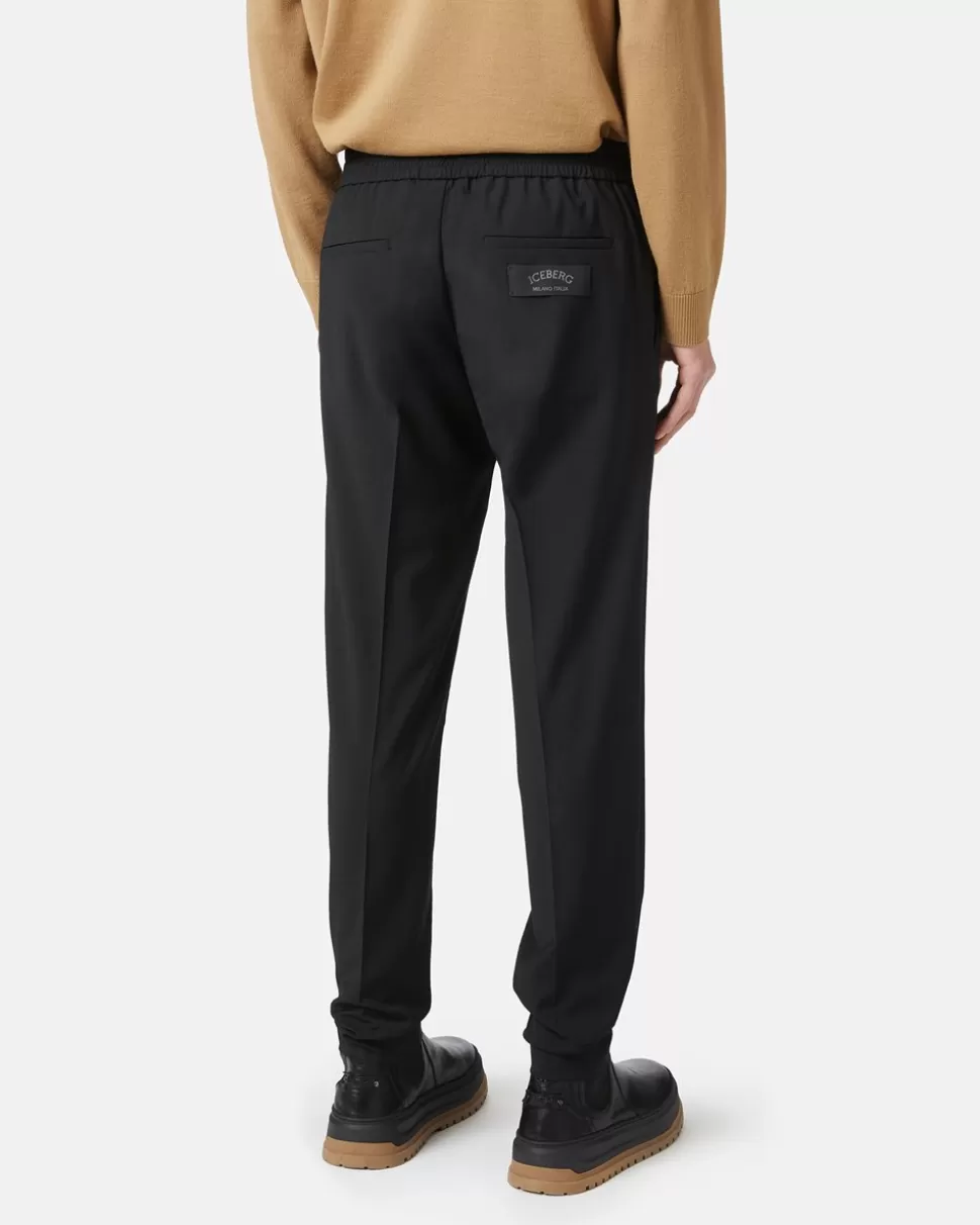 Iceberg Wool Trousers With Logo | Wool Double | Trousers