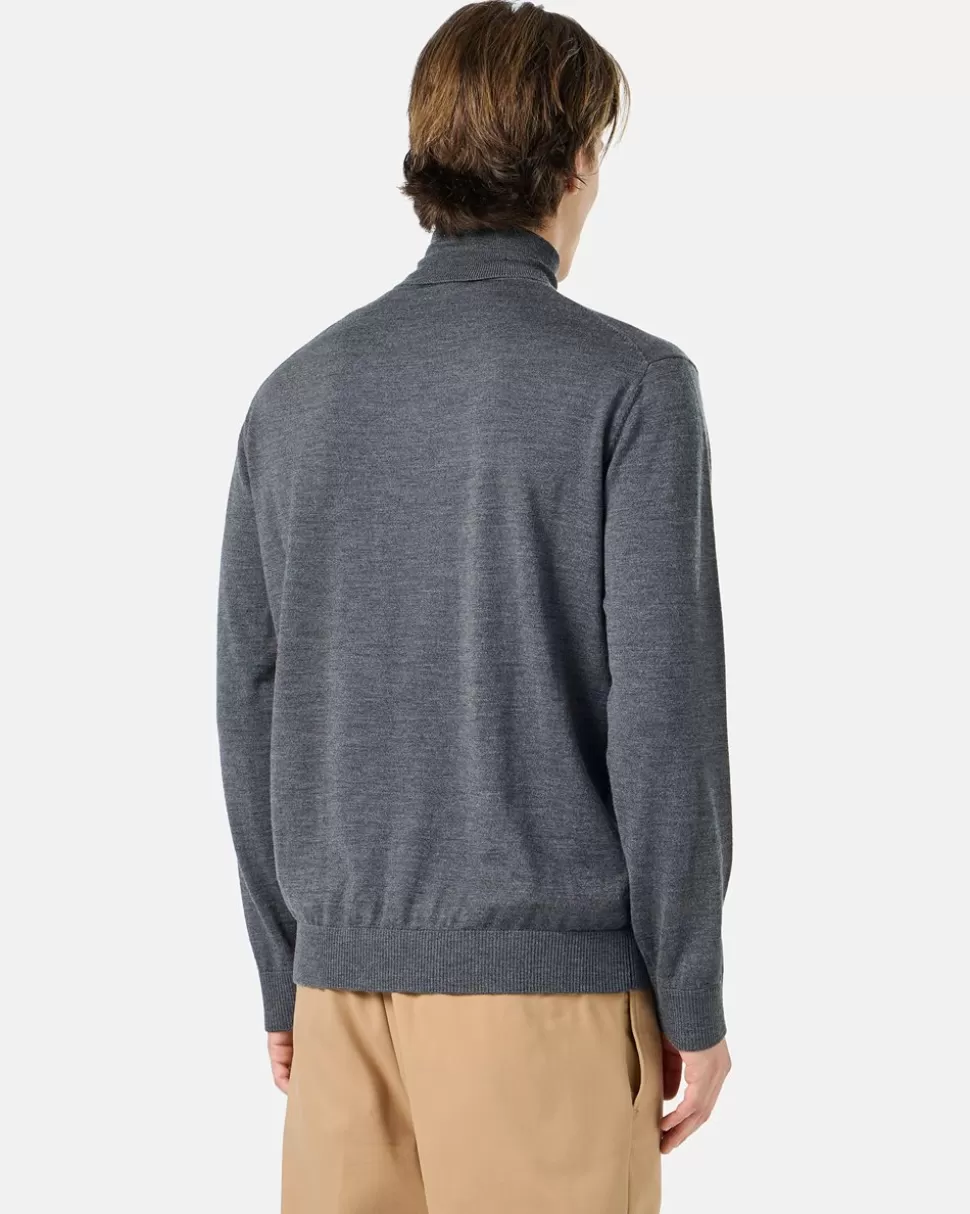 Iceberg Wool Turtleneck With Logo | Wool Double | Mix Material